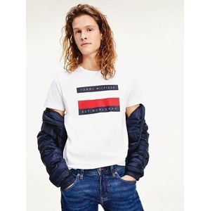 Tommy Hilfiger pánské bílé tričko Corp - XL (YBR)